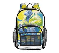 siphylline Gorilla Green Asthetic Clear Backpack High School Clear Book Bag For Boys Vedere attraverso il PVC trasparente Back Pack