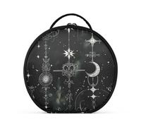 siphylline Gothic Darkness Moon Stars Black Makeup Bags Accessori da viaggio Grande borsa per il trucco portatile con divisori regolabili 27,9 cm