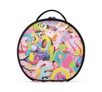 siphylline Graffiti Artwork Colorful Lettere Trucco Borse Verticale Free-Standing Essentials Caso Cosmetico Borsa Cosmetici con divisori regolabili 27,9 cm