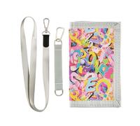 siphylline Graffiti Artwork Colorful Letters portafoglio trifold sottile per le donne pop trifold portafoglio per gli uomini con cordino, Graffiti opere d'arte lettere colorate, 1 size