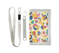 siphylline Graffiti Artwork Colorful Rounds portafogli trifold per gli uomini per il regalo di compleanno billfold nylon con cordino, Graffiti opere d'arte colorate rotonde, 1 size