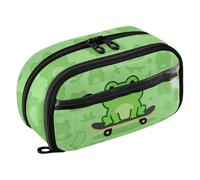 siphylline Grazioso astuccio a forma di rana su skateboard, facile da organizzare, con accessori per la scuola, adolescenti, ragazze, ragazzi, uomini, donne