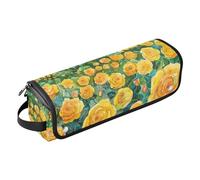 siphylline Hot Hair Tools Borsa da viaggio con tappetino in ferro arricciacapelli da viaggio borsa portaoggetti per straigheners, ferro arricciacapelli, asciugacapelli, un campo di rose gialle per