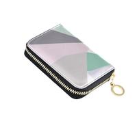 siphylline Il Soft Geometic Of Mint Green Leather mens card wallet Con 9 slot per carte RFID Blocco porta carte di credito per gli uomini con cerniera