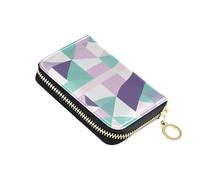 siphylline Il Soft Geometic Of Mint Green portafoglio in pelle per gli uomini Con 2 slot per contanti RFID Blocco porta carte di credito per le donne con cerniera