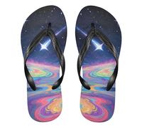 siphylline Infradito colorate in gomma con cielo stellato pianta antiscivolo per camminare, Pianta colorata cielo stellato, Small