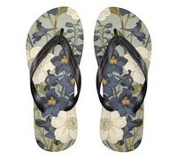 siphylline Infradito in gomma camelie bianche blu per gli uomini sandali comodi per le donne per la spiaggia, Camelie Bianche Blu, Small