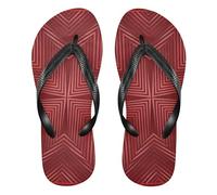 siphylline Infradito in gomma linea astratta rosso bordeaux per le donne infradito essenziali da uomo per la spiaggia, Linea Astratta Rosso Borgogna, Large