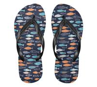 siphylline Infradito in gomma senza cuciture per gli uomini sandali essenziali flip per matrimonio, Pesci Senza Cuciture, XX-Large