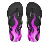 siphylline Infradito in gomma viola brillante giraffa fuoco fluente donne comode flip per l'estate, Giraffa Fuoco Fluente Viola Brillante, X-Large