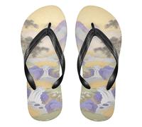 siphylline Infradito in gomma viola in stile cinese per le donne infradito leggere da donna per doccia piscina, Paesaggio viola in stile cinese, Large