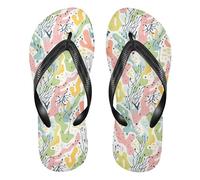 siphylline Le infradito di gomma di colore chiaro dell'alga marina del corallo per le donne impermeabili degli uomini di vibrazione per l'estate, Colore chiaro Coral Seagrass, Medium