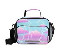 siphylline Lightning Blue Purple Vapor Wave Style Lunch Bag per il lavoro Borsa termica regolabile con tracolla Cucina maschile