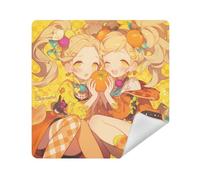 siphylline Make Up Bag Camera Lens Panno Autoadesivo Viaggio Toiletry Organizer Wrap 13.8 X 13.8 Wrapper Per Organizzazione, frutta anime ragazza, 17.7x17.7in