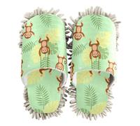 siphylline Microfibra Mop Scarpe Slipper Casa Pavimento Dust Cleaner, Scimmia nelle foreste carino cartone animato modello, Medium