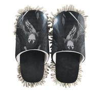 siphylline Microfibra Mop Scarpe Slipper Casa Pavimento Dust Cleaner, Twim Tail Black Warrior Anime, Medium