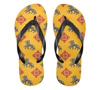 siphylline modello cinese Lupo giallo rosso gomma flip flop donne essenziali donne flip per la casa, Modello cinese Lupo Giallo Rosso, Medium