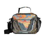 siphylline Mountain Clouds Beauty - Borsa termica per il pranzo, regolabile, con tracolla, per adulti e picnic