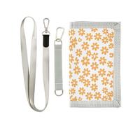 siphylline Multi-giallo Daisy portafoglio da viaggio a tre ante per gli uomini per le donne Portafogli da uomo alla moda con cordino, Margherita multigialla, 1 size
