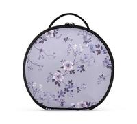 siphylline Old Slow Style Violet Vanilla Floral Toiletry Bag con scomparti e maniglia elegante grande capacità borsa cosmetica da viaggio con divisori regolabili 27,9 cm