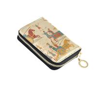 siphylline Old Style War Carriage Brown Maroon portafoglio in pelle per la carta Con 9 slot per carte RFID Blocco titolare della carta donne con cerniera