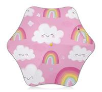 siphylline Ombrello da sole per bambini a forma di nuvole bianche con striscia riflettente, antivento, da viaggio, a prova di pizzicamento