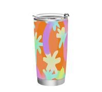 siphylline Orange Art Sunflower colorato in acciaio inox bottiglia d'acqua coperchio tazza da viaggio 590 ml per scuola, sport, asilo nido, campeggio e altro ancora carino bicchiere 590 ml