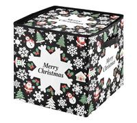 siphylline Organizer per ornamenti natalizi ad alta capacità, può contenere fino a 64, divisori regolabili, grande organizer decorativo con coperchio, motivo rotondo natalizio bianco fiocco di neve