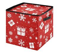 siphylline Organizer per ornamenti natalizi ad alta capacità, può contenere fino a 64 persone, con cerniera superiore, pieghevole, grande scatola per ornamenti con coperchio, motivo natalizio con