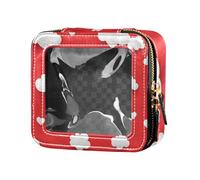 siphylline Piccola borsa per il trucco trasparente con cuore nuvola per borsa da toilette con cerniera organizer per trucco per volare, cuore nuvola, 1 size