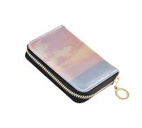 siphylline Pink Sunset by The Seaside portafogli porta carte da donna in pelle con 2 slot per contanti RFID Blocco porta carte per le donne con cerniera