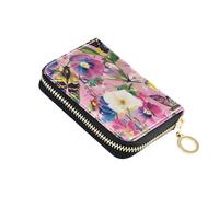 siphylline Portafogli da uomo in pelle con fiori Lily Pansy Butterflies con porta carte di credito con porta carte di credito Cion Purse RFID per uomo con cerniera