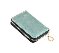 siphylline Portafoglio blu chiaro della carta di Kraft Paperleather con 9 carte della scanalatura RFID che blocca il titolare della carta di credito con la chiusura lampo
