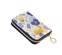 siphylline Portafoglio da uomo in pelle arancione viola viola viola con 2 slot per contanti RFID che blocca il titolare della carta degli uomini con la chiusura lampo