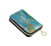 siphylline Portafoglio da uomo in pelle marrone e verde con 2 slot per contanti RFID che blocca il libro delle carte di credito con la chiusura lampo