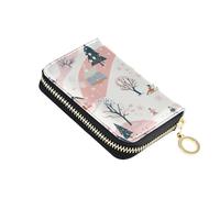 siphylline Portafoglio da uomo in pelle Winter Village con 9 slot per carte RFID Blocco carte da uomo & casi di identificazione con cerniera