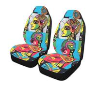 siphylline Psichedelico indiano colorato facce decorative coprisedili auto per le donne confortevole SUV coprisedili covertores para asientos de cars Set di 2