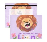 siphylline Raccoglitore adorabile portapenne per lettere formato A4, confezione da 2 articoli scolastici per studenti con scritta "Just a girl who loves leon"