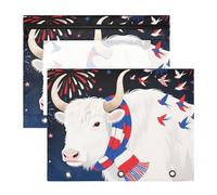 siphylline Raccoglitore con 3 occhielli rinforzati, portapenne, per lettere formato A4, confezione da 2, per insegnanti, studenti, insegnanti, forniture per il giorno dell'indipendenza, yak bianco