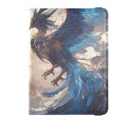 siphylline Red and Blue Ice and Fire Phoenix Porta passaporto in pelle Portafoglio Combo Documenti Organizer Holder Accessori Impermeabile