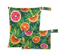 siphylline Sacchetti asciutti bagnati a prova di disordine Confezione da 2 sacchetti per pannolini articoli essenziali con manici per pannolini per bambini, pannolini per bambini frutta hawaiana