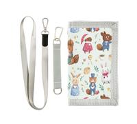 siphylline Safari Animals Forestry Music Party trifold tri fold portafoglio per maschio minimalista portafoglio sottile con cordino, safari animali silvicoltura musica partito, 1 size