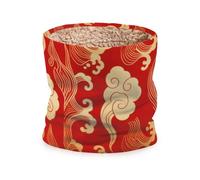 siphylline Scaldacollo invernale in stile cinese rosso e dorato con nuvole di buon auspicio per il freddo all'aperto scaldacollo scaldacollo sciarpe antivento spesse per uomini e donne