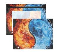 siphylline Scatola per matite trasparente con finestrella per lettere formato A4, confezione da 2 pezzi, per studenti, forniture scolastiche, acqua, yin e yang, Tai Chi