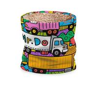 siphylline Sciarpa invernale a forma di camion con scarabocchiare dei cartoni animati per la stagione fredda in esecuzione a doppio strato sciarpe calde a maglia spesse sciarpe antivento per uomini e