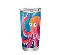 siphylline Sea Animal Tazza d'acqua in acciaio inox con coperchio tazza da viaggio 20 once per esterno Estetica isolata bicchiere con coperchio 20oz