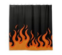 siphylline Set di tende da bagno impermeabili da 168 x 182 cm con gancio che scorre di fuoco giraffa arancione bruciante poliestere lavabile tessuto elegante tenda fodera per arredamento moderno bagno