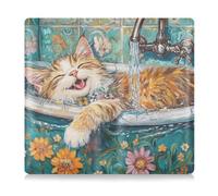 siphylline Simpatico gatto norvegese personalizzato gatto retrò vasca da bagno in pelle PU titolare della carta di registrazione e assicurazione auto accessori camion per documenti essenziali, patente
