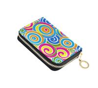 siphylline Spirali a righe Candy Like Colors portafoglio porta carte da donna in pelle Con 2 slot per contanti RFID Blocco custodia per carte con cerniera