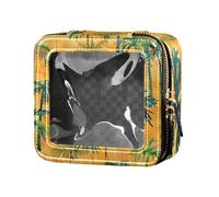 siphylline Summer Orange Tropical Trees Clear Makeup Bags Leather Toiletry Bag Mini contenitori di trucco per il viaggio, alberi tropicali arancioni estivi, 1 size